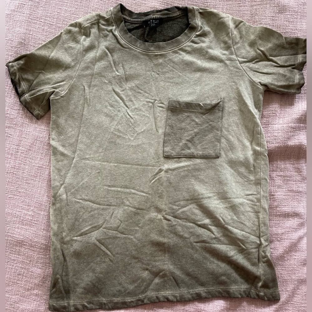Vintage olive wash sweatshirt t shirt